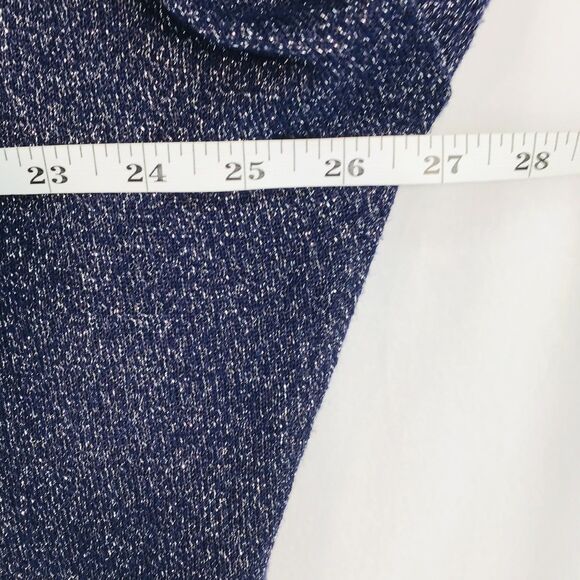 Blue Metallic Knit Open Long Cardigan Long Sleeve Womens Size L Charming Charlie - Picture 10 of 12